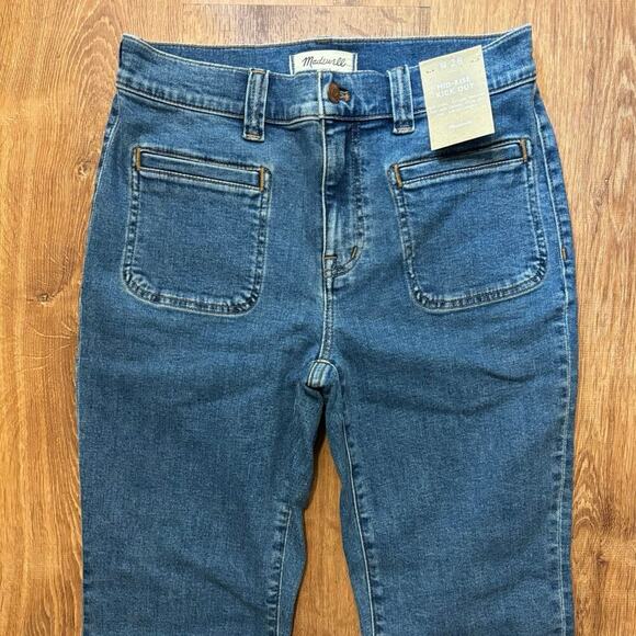 NWT Madewell Mid Rise Kick Out Crop Jeans In Elkton Wash Size 28 - Picture 5 of 9